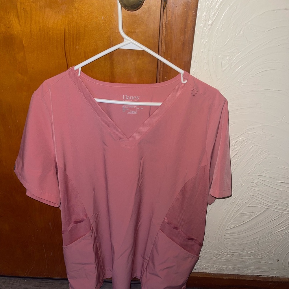 Hanes Pink Srub top and bottom